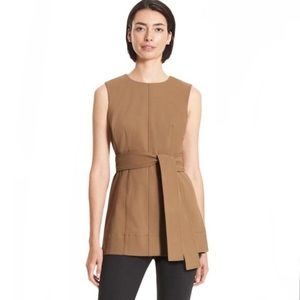 M.M. LAFLEUR Tan Angelina Tunic Tie Waist Top